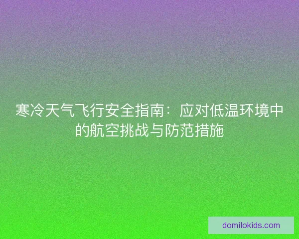 寒冷天气飞行安全指南：应对低温环境中的航空挑战与防范措施